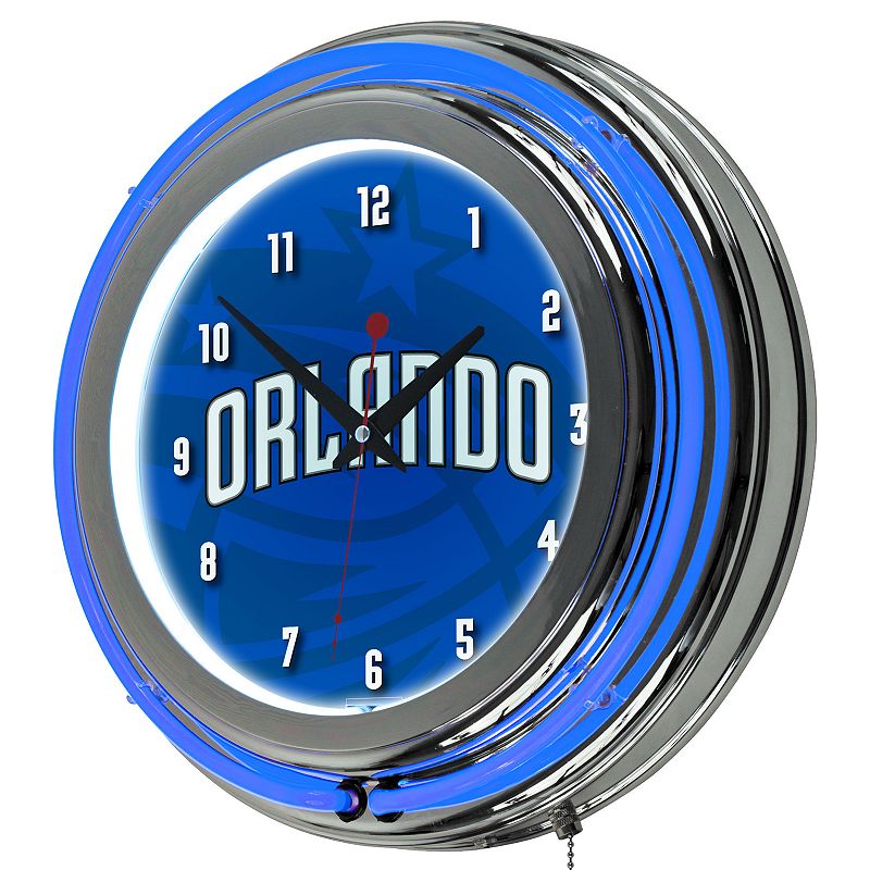 Orlando Magic Chrome Double-Ring Neon Wall Clock, Blue