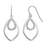 Diamond Mystique Platinum Over Silver Accent Double Marquise Teardrop Earrings
