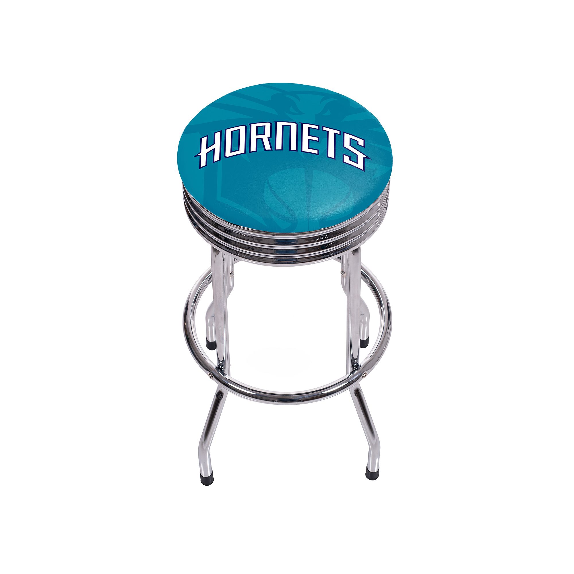 Charlotte Hornets Padded Ribbed Bar Stool, Chr Blue