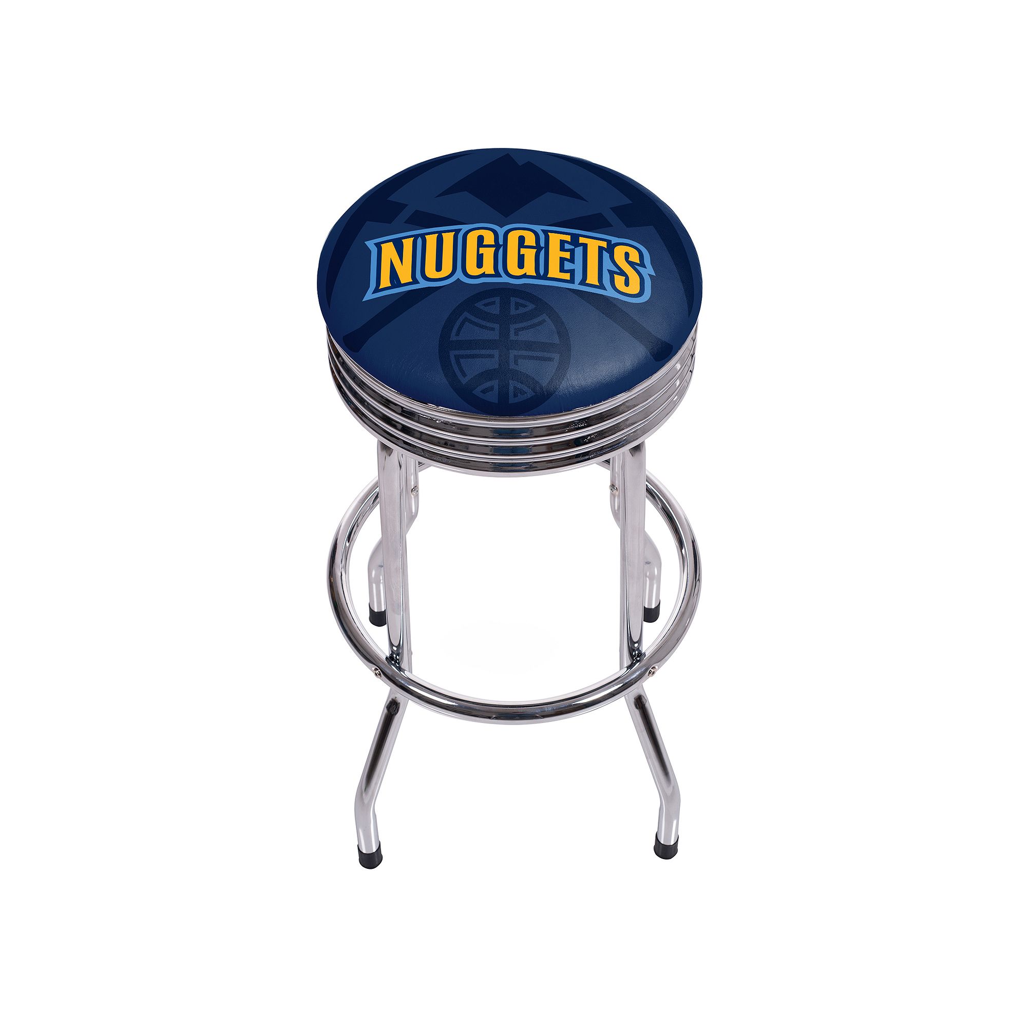 Denver Nuggets Padded Ribbed Bar Stool, Nug Blue