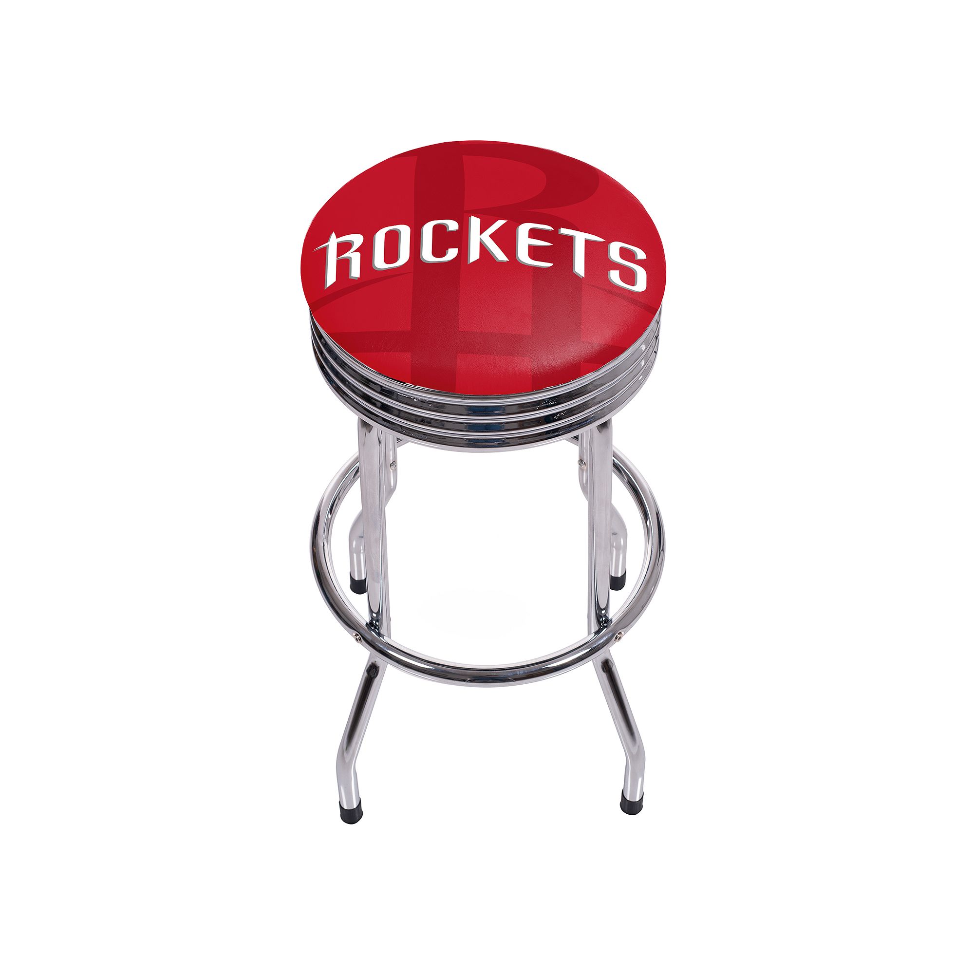 Houston Rockets Padded Ribbed Bar Stool, Red