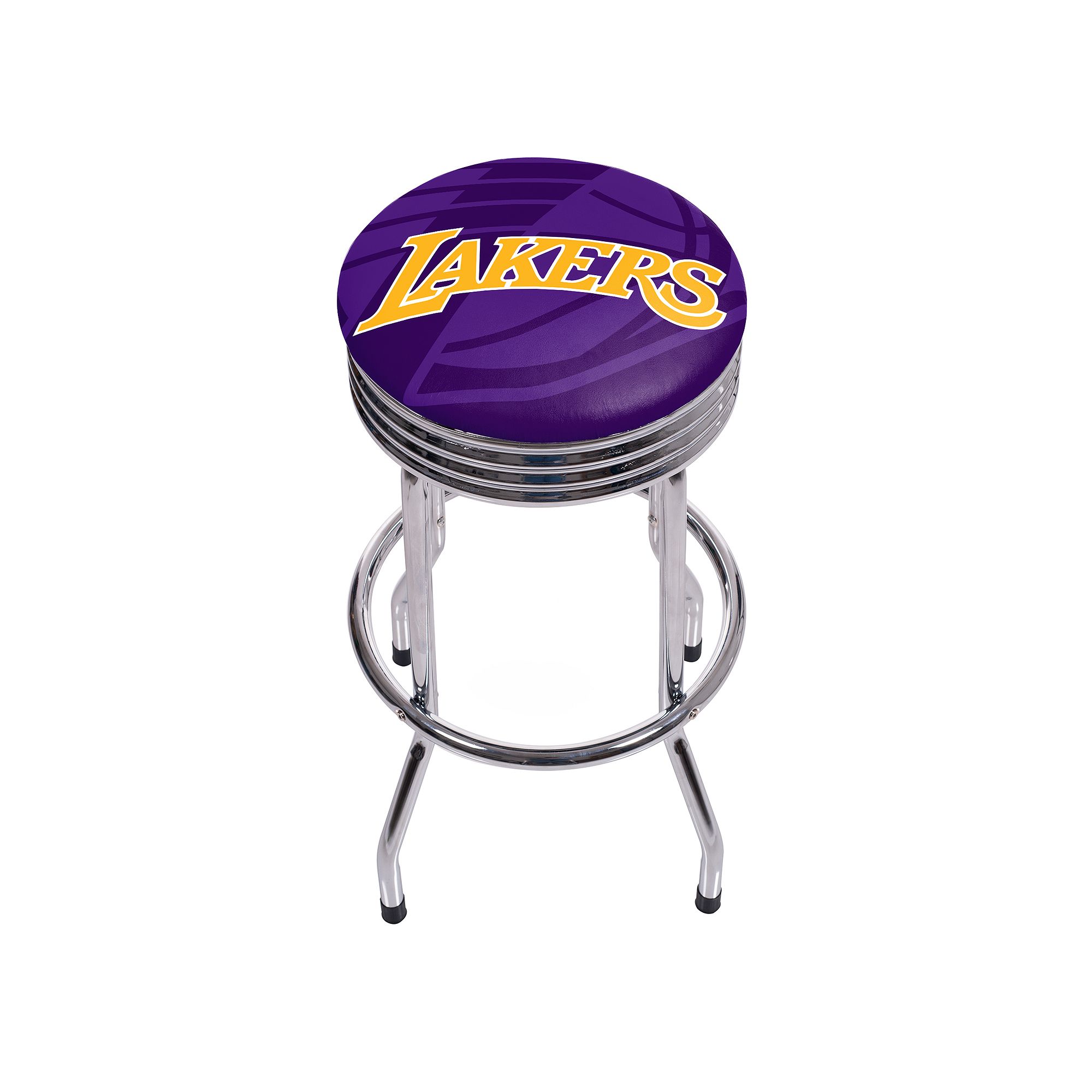 Los Angeles Lakers Padded Ribbed Bar Stool, Purple