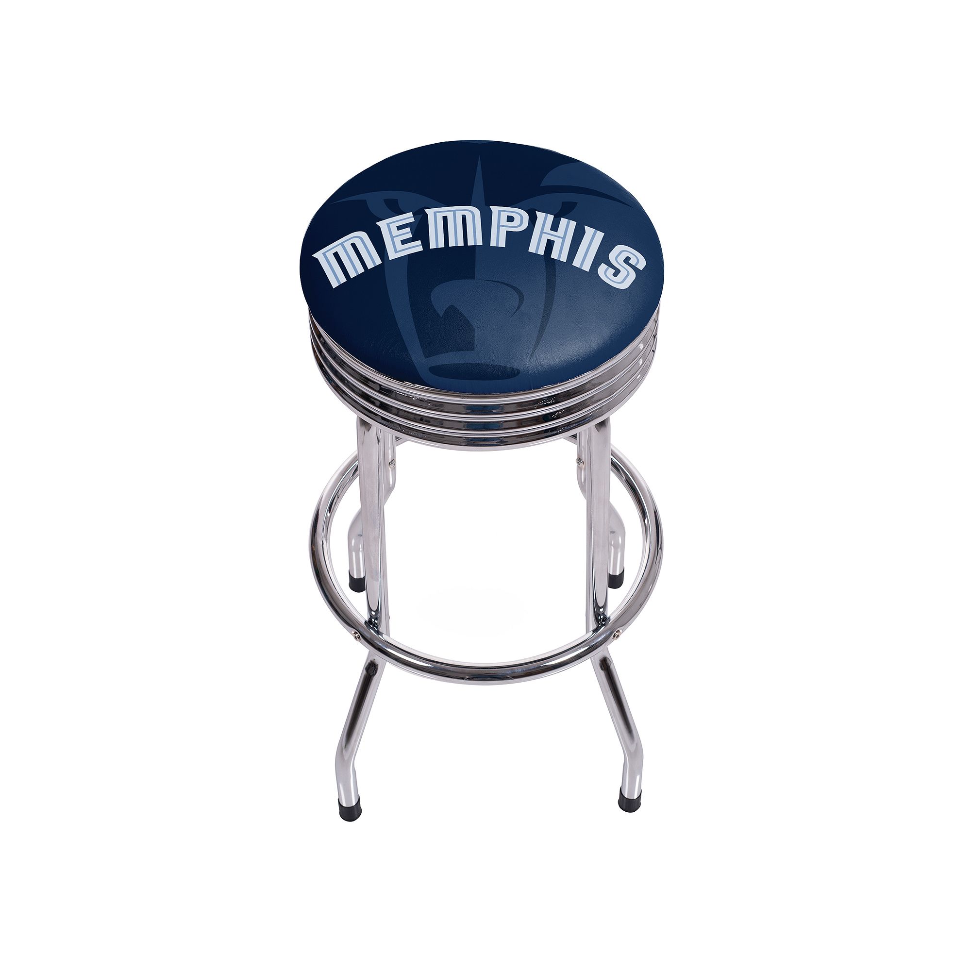 Memphis Grizzlies Padded Ribbed Bar Stool, Grz Blue