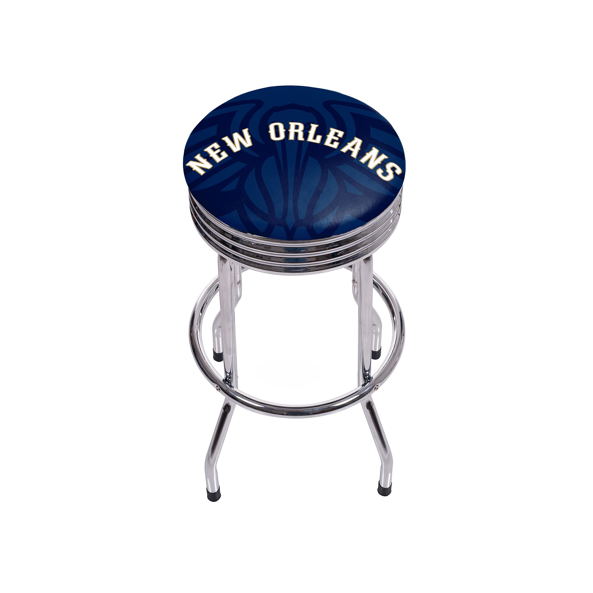 New Orleans Pelicans Padded Ribbed Bar Stool, Blue