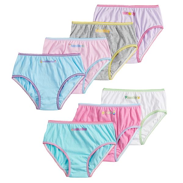 Seven Days of the Week Emoji Girls SIZEs 4,6 Underwear, 7 Pack ( NEW )