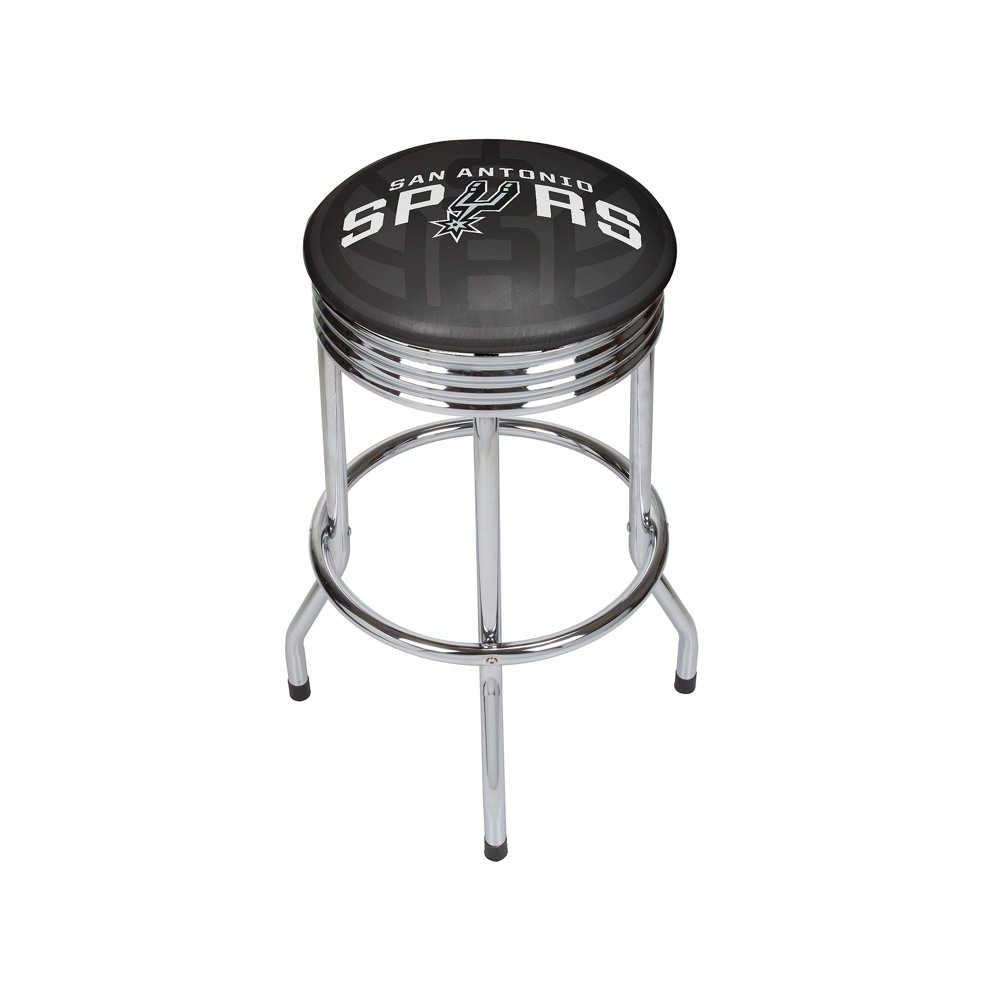San Antonio Spurs Padded Ribbed Bar Stool, Black