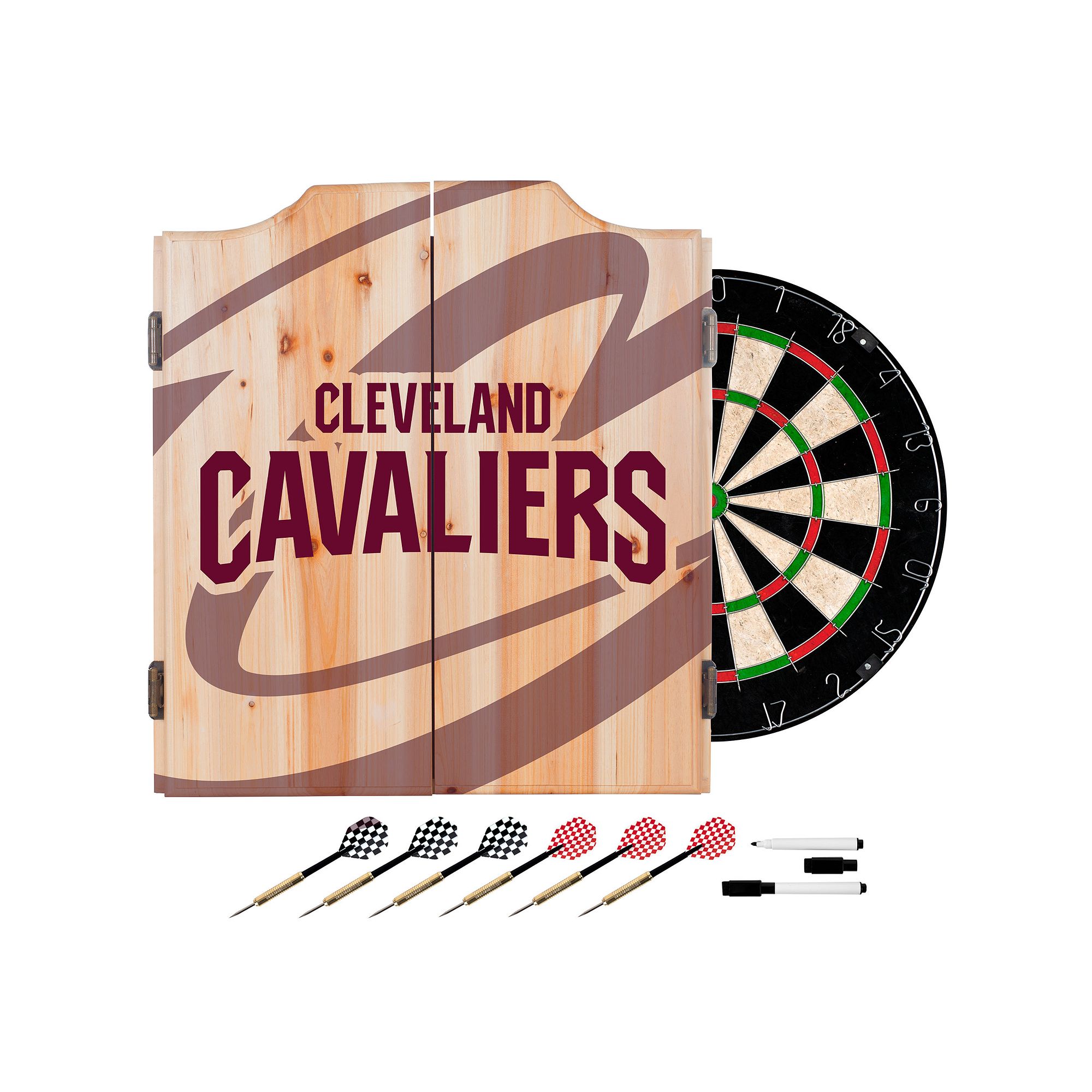 Cleveland Cavaliers Wood Dart Cabinet Set, Red