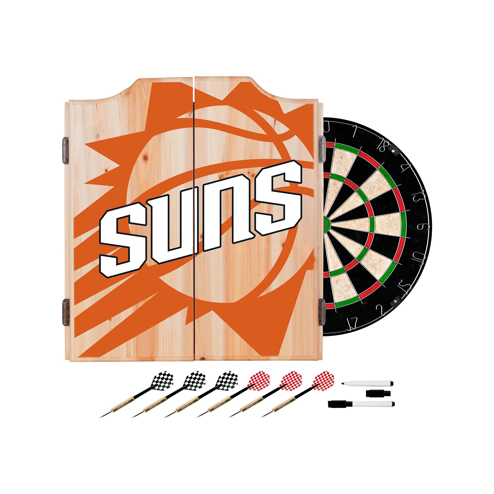 Phoenix Suns Wood Dart Cabinet Set, Phx Orange