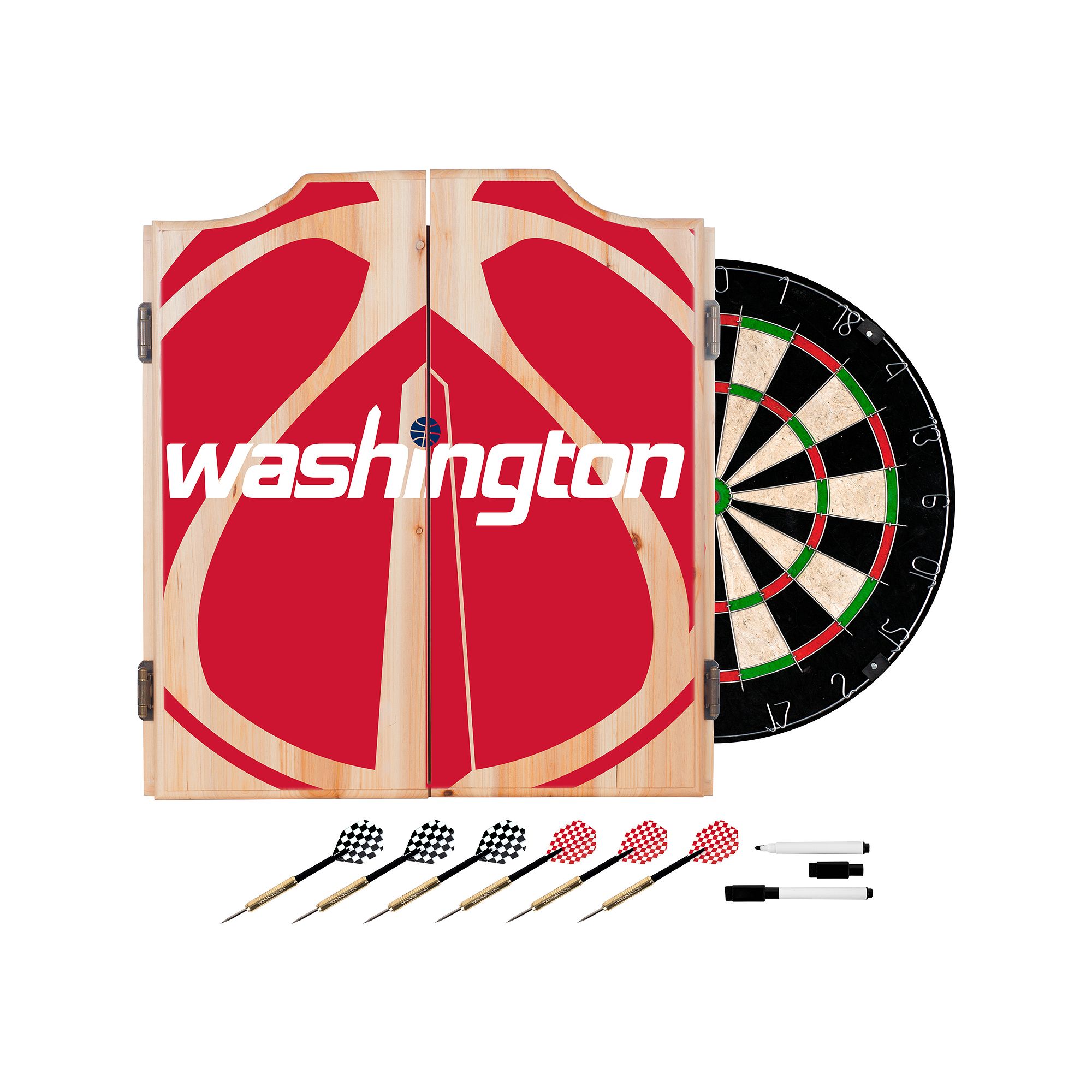 Washington Wizards Wood Dart Cabinet Set, Wiz Red