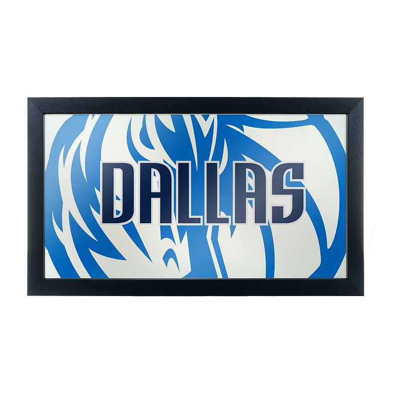 Dallas Mavericks Logo Framed Mirror, Blue