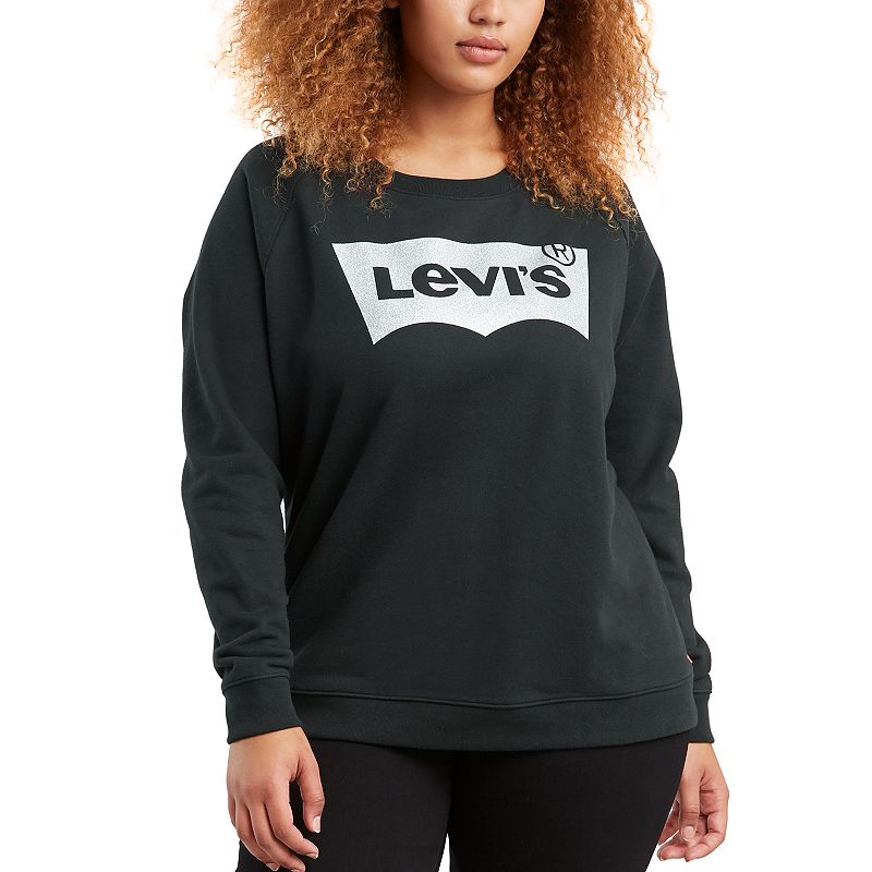 UPC 887035000447 product image for Plus Size Levi's Relaxed Fit Logo Graphic Crew Tee, Women's, Size: 3XL, Black | upcitemdb.com