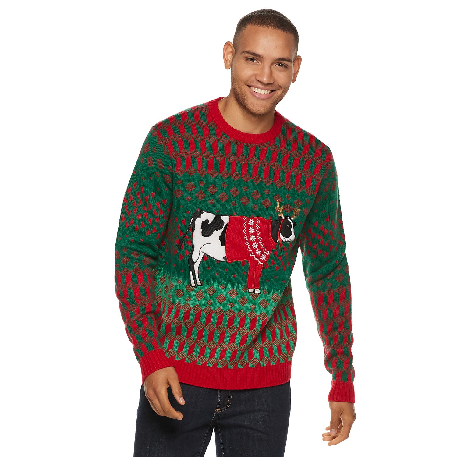 lands end cow christmas sweater