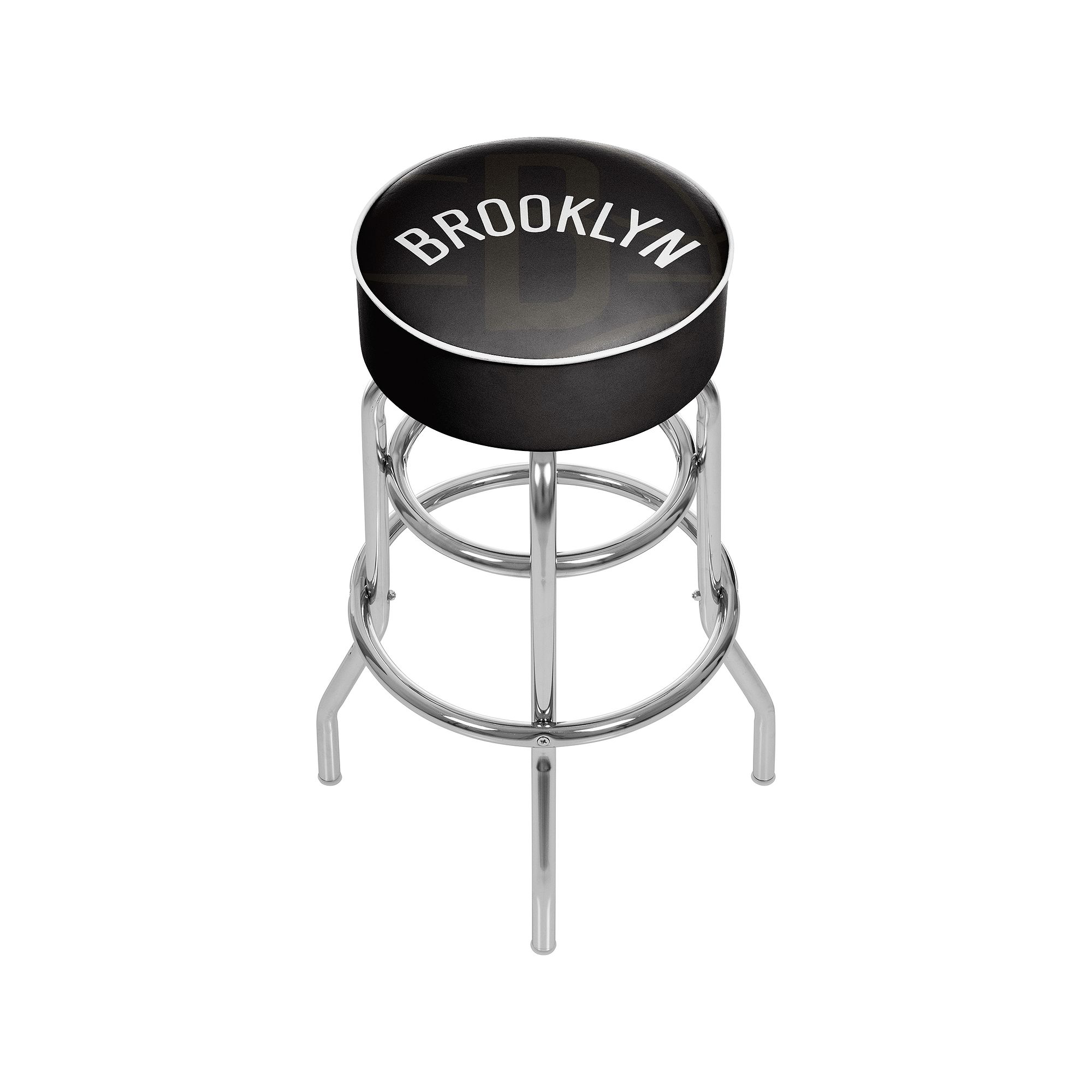 Brooklyn Nets Padded Swivel Bar Stool, Black