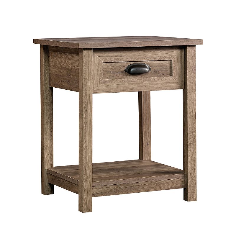 Sauder County Line Side Table/Night Stand, Light Grey