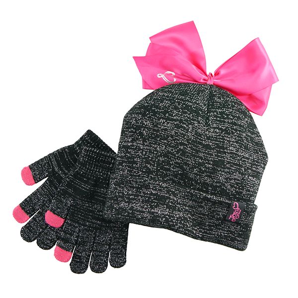 Jojo Siwa Hat with Texting Gloves Girls Sequence Gloves and Hat Set For Girls 6-10 Years 