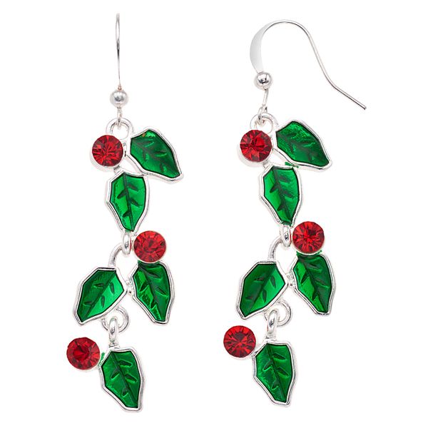 Holly Leaf Nickel Free Drop Earrings