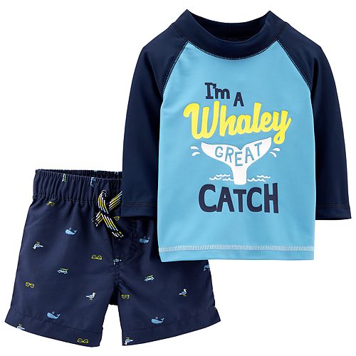 Baby Boy Carter's Whale Rash Guard Top & Swim Shorts Set