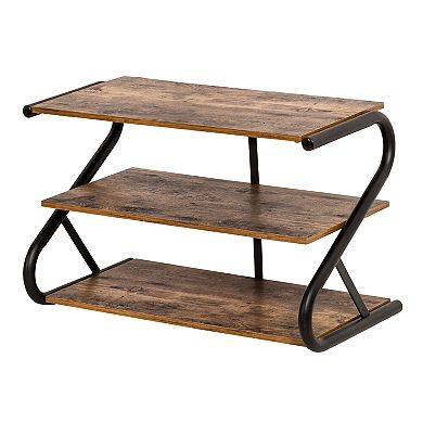 Honey-Can-Do Rustic Z-Frame 3-Tier Shoe Rack