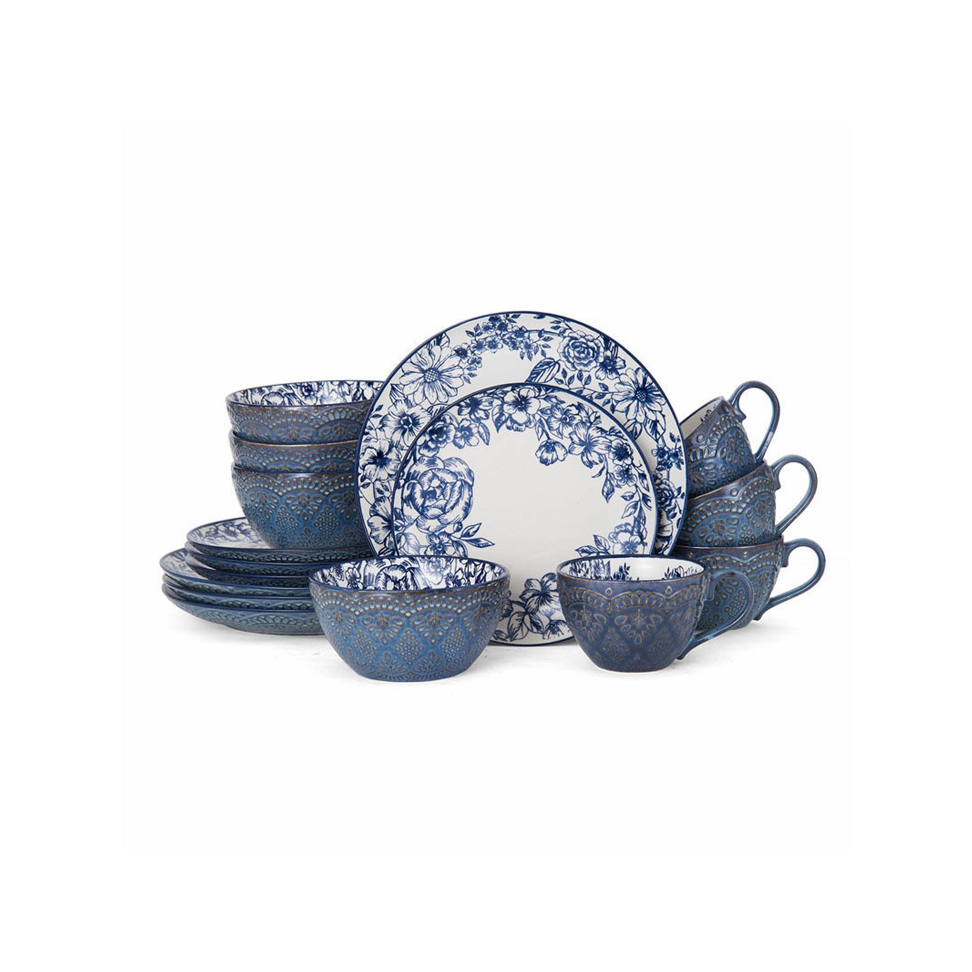 Pfaltzgraff 16-piece Gabriela Blue Dinnerware Set