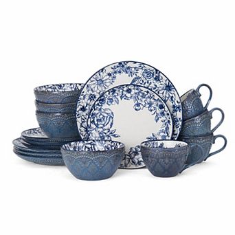 Pfaltzgraff 16 pc Gabriela Blue Dinnerware Set