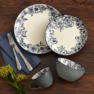 Pfaltzgraff 16-piece Gabriela Blue Dinnerware Set
