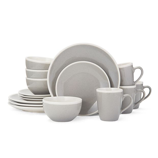 Gourmet Basics by Mikasa 16 piece Melanie Gray Dinnerware Set