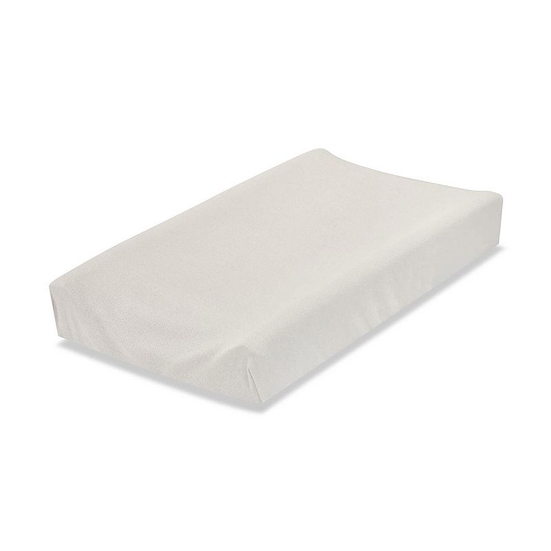 LA Baby Cotton Terry Contoured Changing Pad Cover, Beig/Green