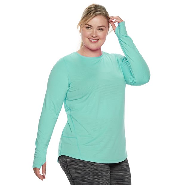 Plus Size Tek Gear® Thumb Hole Long Sleeve Tee
