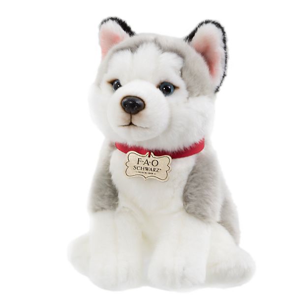 FAO Schwarz 10 inch Puppy Floppy Husky Toy Plush