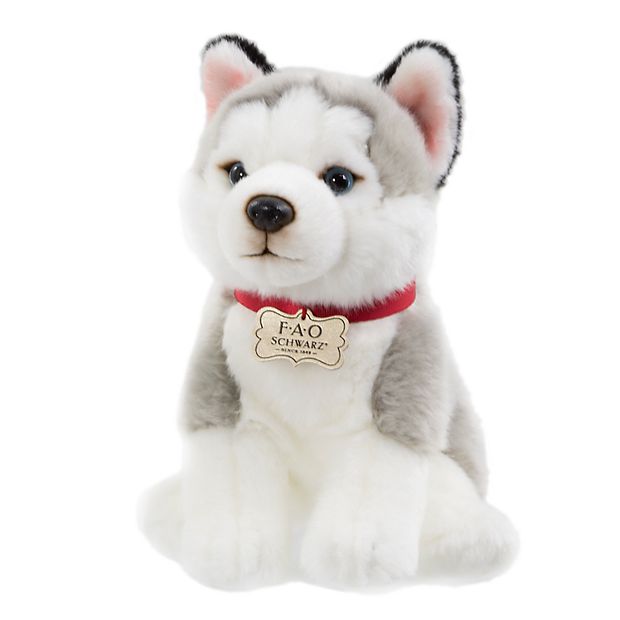 FAO Schwarz 10-inch Puppy Floppy Husky Toy Plush