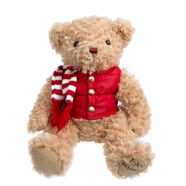 FAO Schwarz Toy Plush Anniversary Bear 12inch with Aviation Jacket