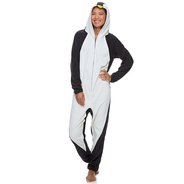 Women s Jammies For Your Families Penguin Family Pajamas Microfleece One Piece Pajamas