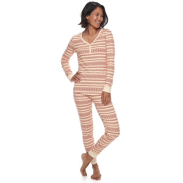 Women's LC Lauren Conrad Jammies For Your Families Knit Winter Fairisle  Sleep Top & Bottoms Pajama Set