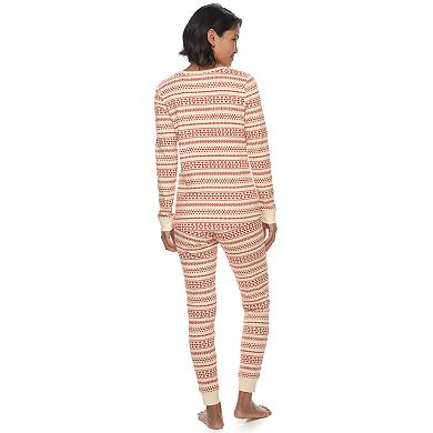 Women's LC Lauren Conrad Jammies For Your Families Knit Winter Fairisle Sleep Top & Bottoms Pajama Set  