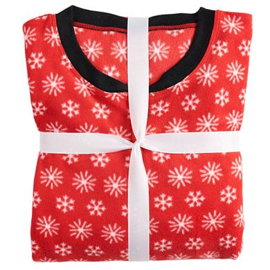 Women's Jammies For Your Families Snowflakes Microfleece One-Piece Pajamas 