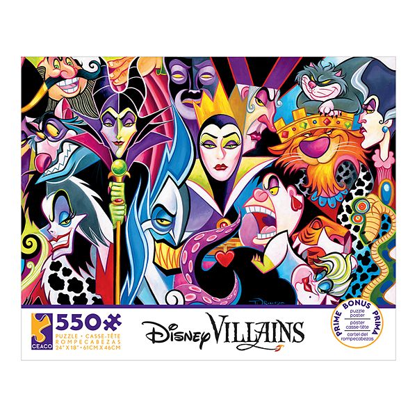 Cruella Maleficent New Disney Villains Trio 550 Piece Puzzle Ursula 