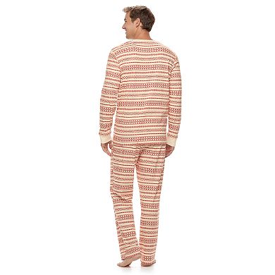 Men's LC Lauren Conrad Jammies For Your Families Knit Winter Fairisle Sleep Top & Bottoms Pajama Set 