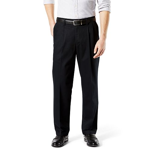 Men S Dockers Relaxed Fit Pleated Signature Khaki Lux Cotton