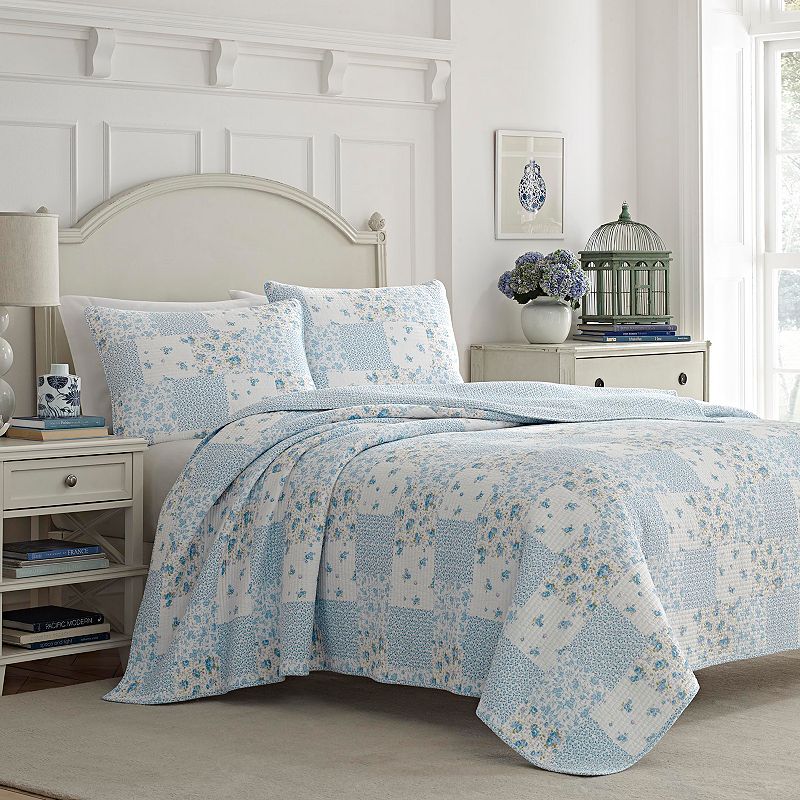 Laura Ashley Kenna Quilt Set, Blue, Twin