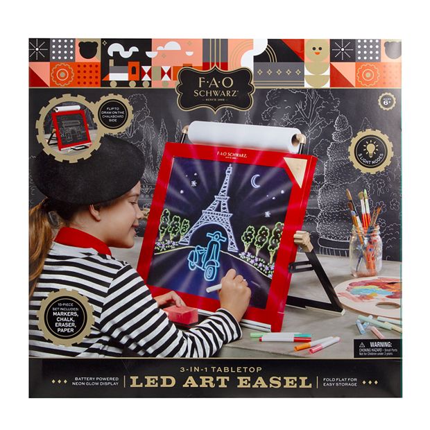 FAO Schwarz LED Neon Glow Drawing Easel Unboxing and Review 