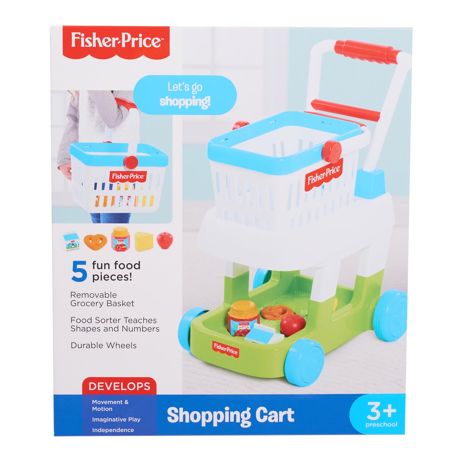 fisher price shopping cart blue