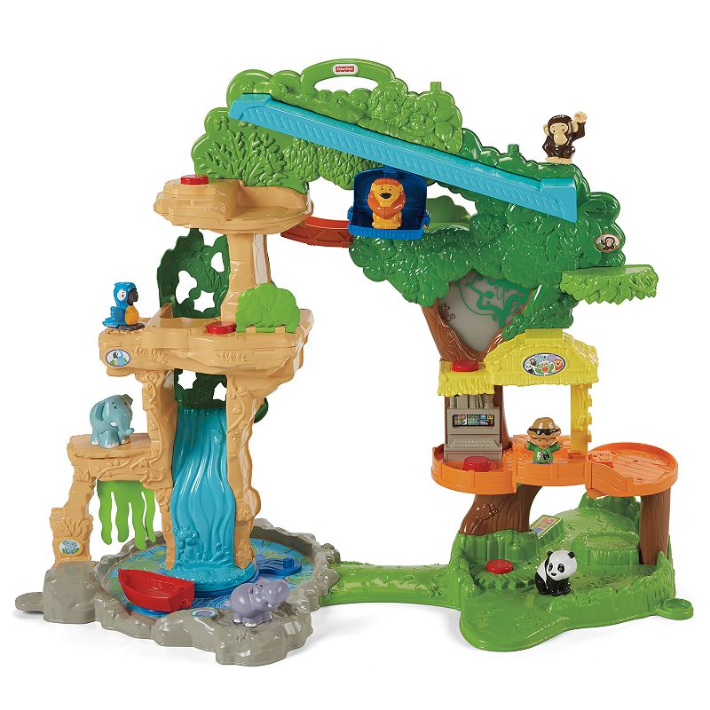Fisher-Price Little People Toddler Playset Share & Care Safari 2-Ft Tall Toy with Lights Sounds & 7 Figures for Ages 1+ Years [Amazon Exclusive] (B079JRFQ9X)