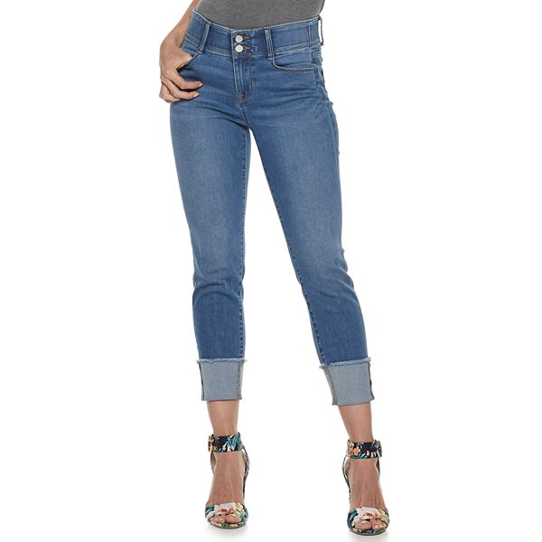 APT.9 / Diamante Juniors Women's Capri Denim Jeans Skinny Ripped