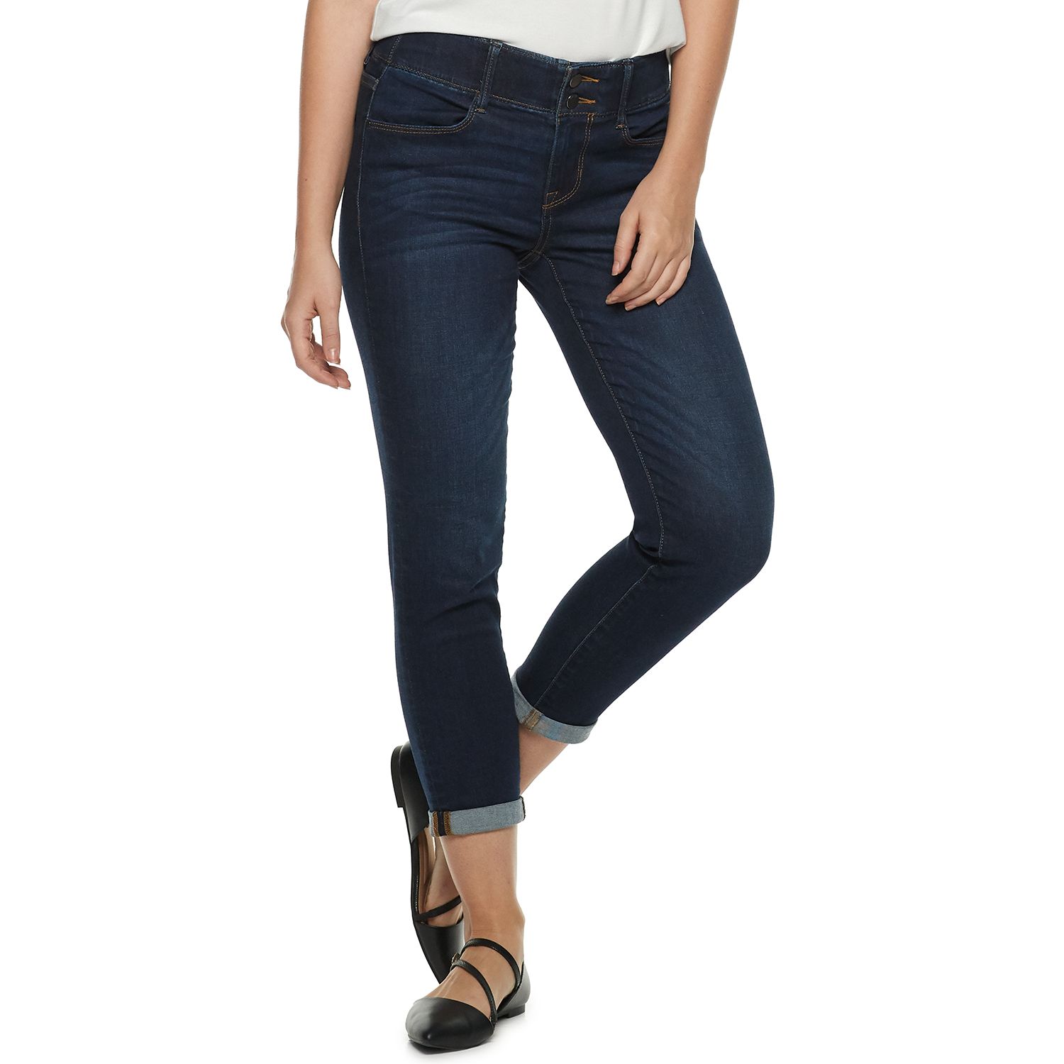 high rise jean capris