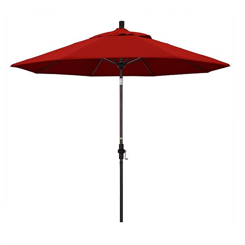 California Umbrella 9 Ft Sun Master Red Sunbrella Patio Umbrella