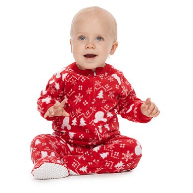 Disney's Mickey Mouse Baby/Infant Microfleece Fairisle Blanket Sleeper One-Piece Pajamas by Jammies For Your Families