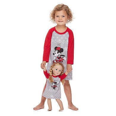 Disney's Minnie Mouse Toddler Girl Minnie Nightgown & Doll Gown Pajama Set by Jammies For Your Families