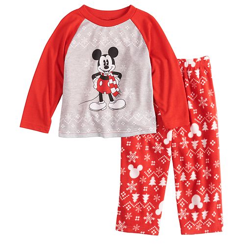 Disney's Mickey Mouse Toddler Mickey Top & Fairisle Microfleece Bottoms Pajamas Set by Jammies