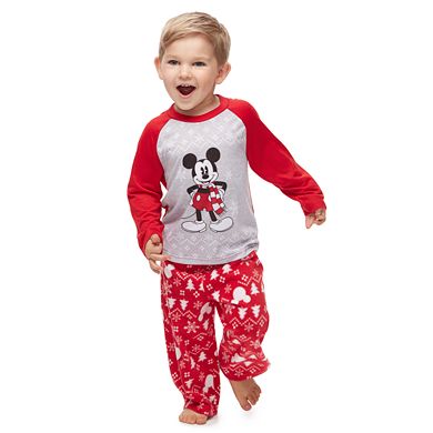 Disney's Mickey Mouse Toddler Mickey Top & Fairisle Microfleece Bottoms Pajamas Set by Jammies For Your Families