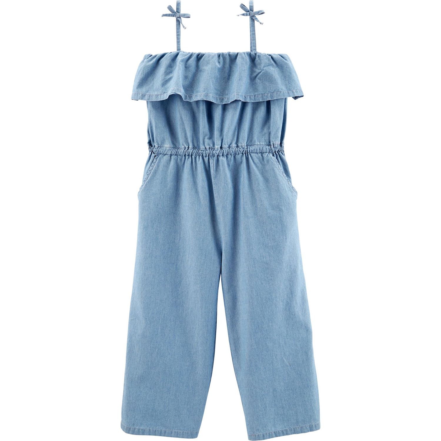 girls chambray jumpsuit